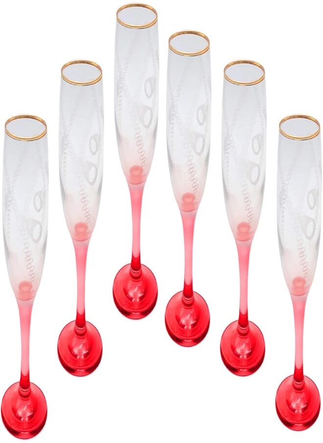 segaey - Segaey Turkish MISKET Glass/Golden Rim & Rosy chain/Elegant design, Trusted Brand, Attractive shape of Smoothies, Juices, Cocktails/High Quality Materials001331/ 6 Pcs / - Image 1