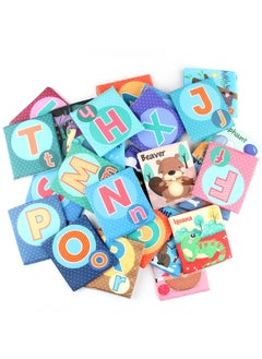 Generic Cloth Book Early Education Card Baby Can Not Tear Letters Animal Cognitive Literacy Card Set Toy Cloth Book Handbag Set-Color:[26 Letters Card Cloth Book]  - Image 3