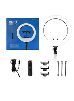 HOUMT RL-18 Ring Light, 18 inch Soft Ring LED Light for Live Broadcast YouTube Vlog Video Shooting with Remote Control 3 Phone Holder Special Ring Fill Light