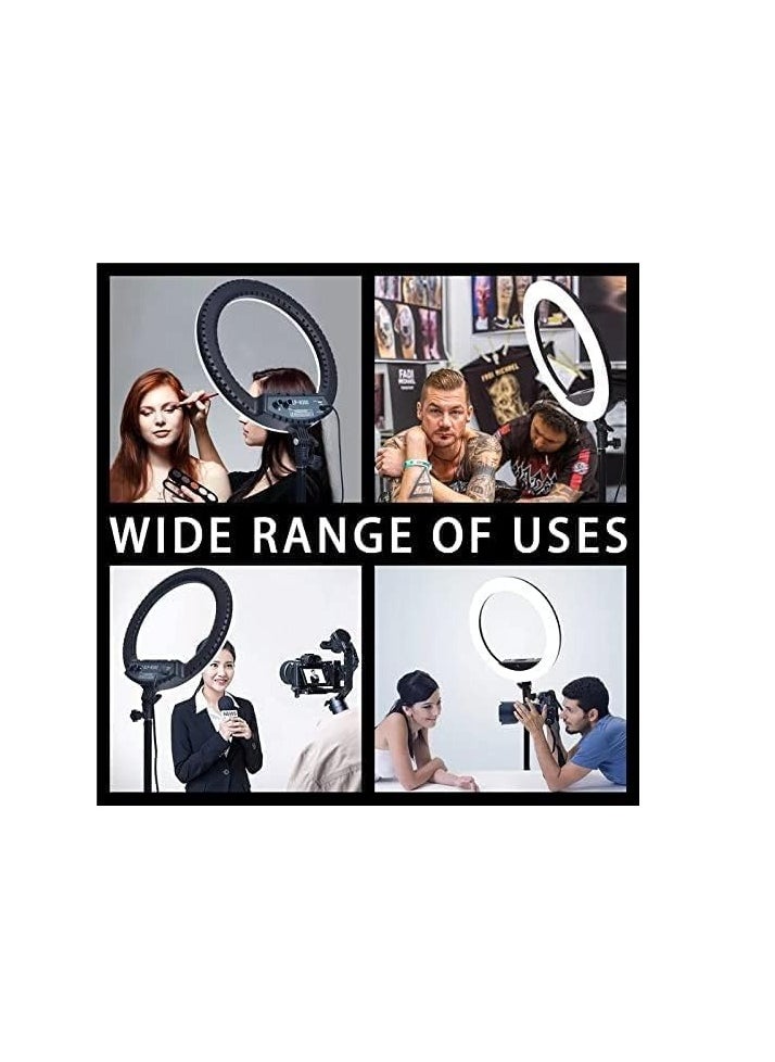 Houmt - HOUMT RL-18 Ring Light, 18 inch Soft Ring LED Light for Live Broadcast YouTube Vlog Video Shooting with Remote Control 3 Phone Holder Special Ring Fill Light - Image 1