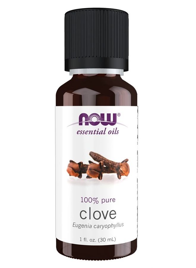 now Essential Oils, Clove Oil, Balancing Aromatherapy Scent, Steam Distilled, 100% Pure, Vegan, Child Resistant Cap, 1-Ounce  - Image 1