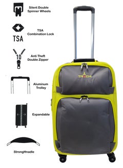 Track Luggage Set Soft Side - Lightweight Expandable Suitcase set of 3 - Trolley Bag for Travel with 4 Double Wheels & TSA Lock (20/24/28 Inches)  - Image 2