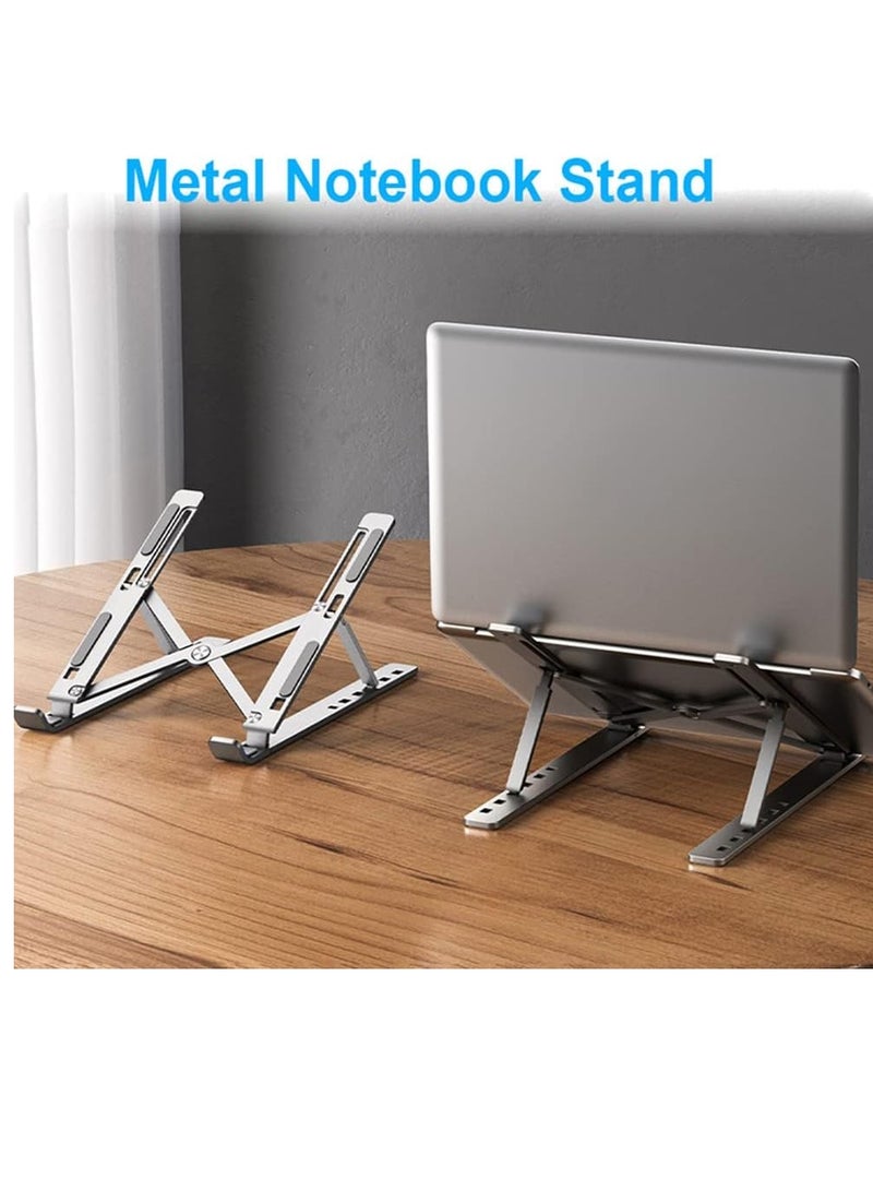 General Laptop Stand for Desk,Portable Laptop Holder,6 Angles Adjustable Aluminum Tablet Stand Foldable Laptop Bracket Compatible with 9-15.6 inch Laptops  - Image 2