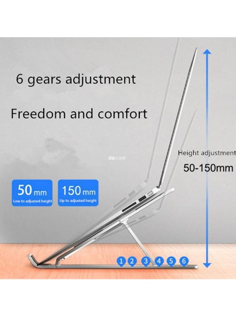 General Laptop Stand for Desk,Portable Laptop Holder,6 Angles Adjustable Aluminum Tablet Stand Foldable Laptop Bracket Compatible with 9-15.6 inch Laptops  - Image 3