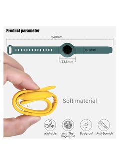 SYOSI 5 Pack Wristband for Airtag Kids Silicone Bracelet Watch Band Toddler Baby Children Elders Colorful Waterproof Apple  - Image 4