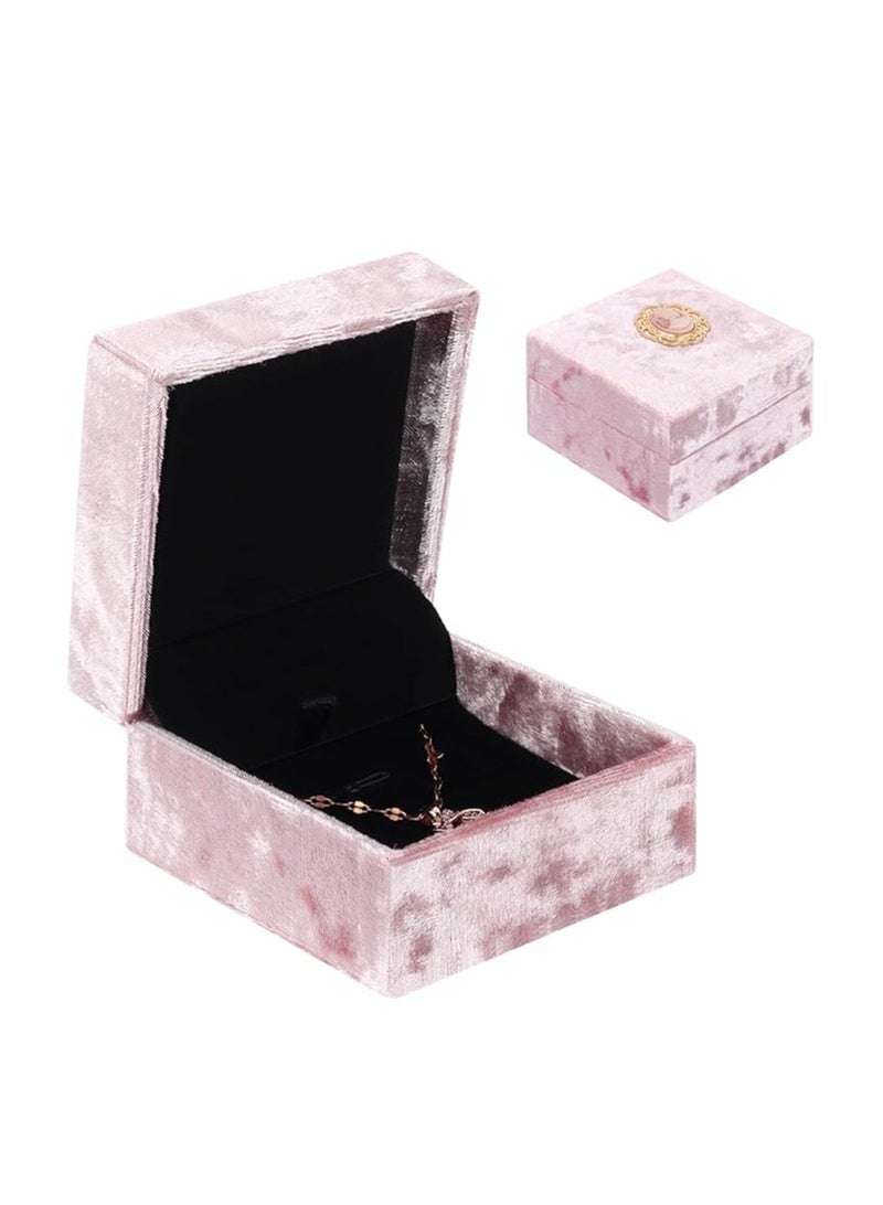 DesignSter Pendant Necklace Gift Box,Necklace Pendant Box for Jewellery Gift Boxes,Vintage Necklace Display Case for Engagement, Anniversary, Ceremony,Pink - Image 1