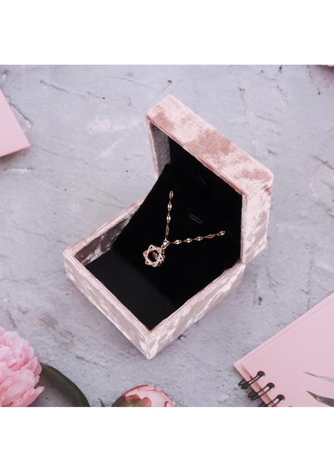DesignSter Pendant Necklace Gift Box,Necklace Pendant Box for Jewellery Gift Boxes,Vintage Necklace Display Case for Engagement, Anniversary, Ceremony,Pink - Image 3