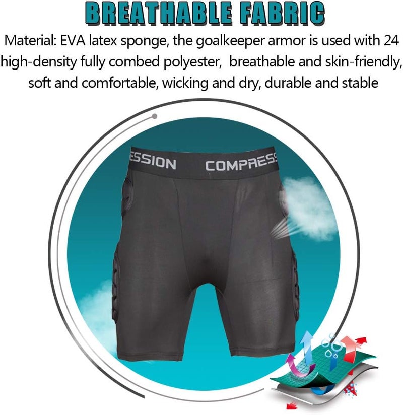 Shinestone Adult Men's Goalkeeper Armor BodyShield Padded Compression Shirt Pants and Short with Sponge Protector - Image 4