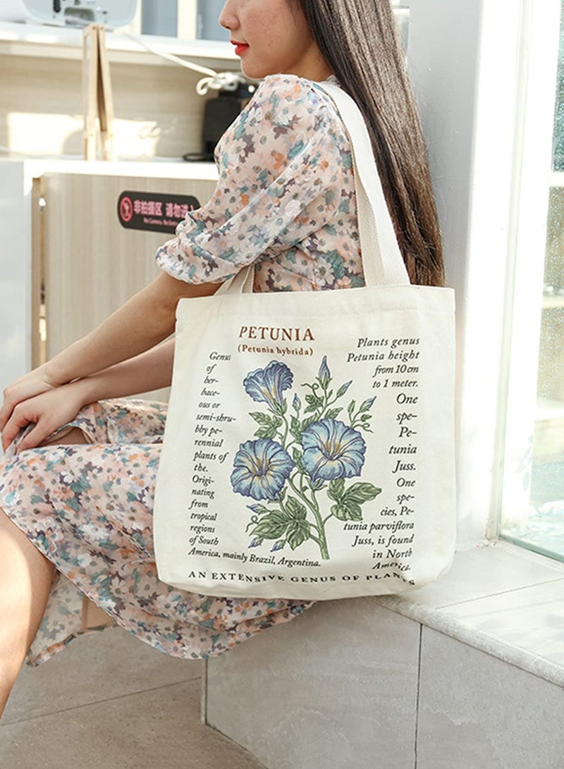 SYOSI Canvas Tote Bag Strap Reusable Grocery Shopping Cloth Bag Zip Tote Bag Women Eco-Friendly Tote Bag with Handle Washable Fashion Beach Tote Shoulder Bag Women Shopping, School  - Image 3