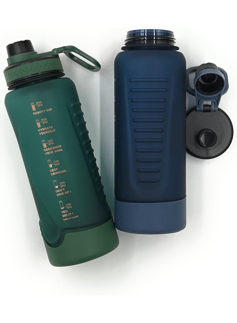 VIO Sports Water Bottle Time Marker Leak Proof Reusable Motivational Drinking Fitness 1L Jug Portable Sturdy Daily Use Anti Slip Base Drinkware for Men Women Kids School Sports Fitness Purple - Image 2