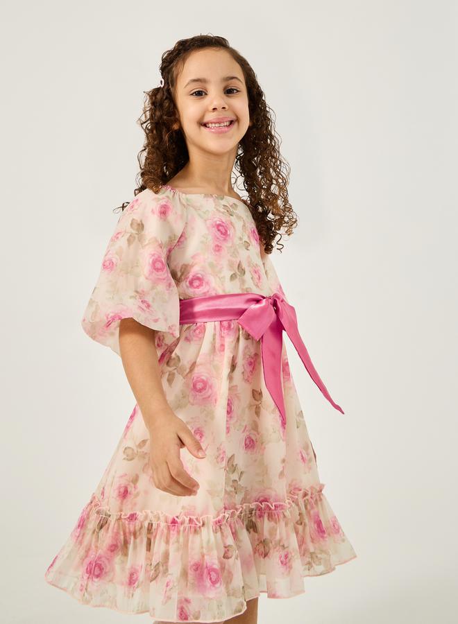 Styli Floral Chiffon Dress  - Image 1