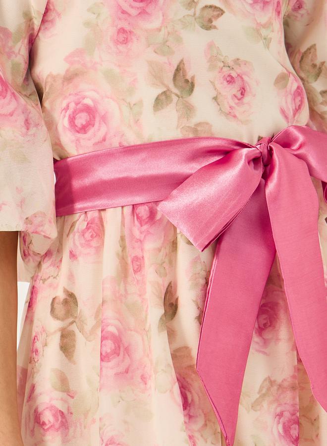 Styli Floral Chiffon Dress  - Image 3