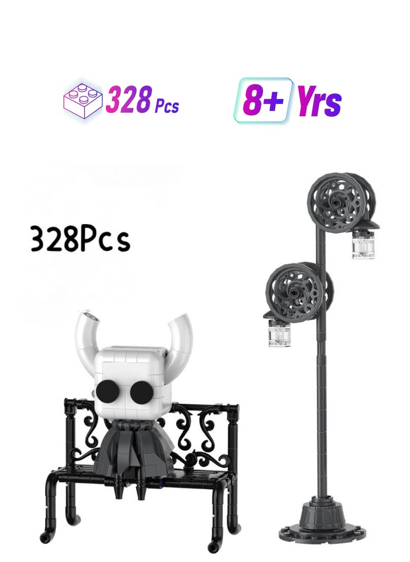 General 328Pcs The Knight Building Blocks Set Hollow Knight Popular Game Knight Action Figure Building Block Toy Lighting Collectible Decoration Character Compatible Birthday Gift For Game Fans Boys And Girls  - Image 1