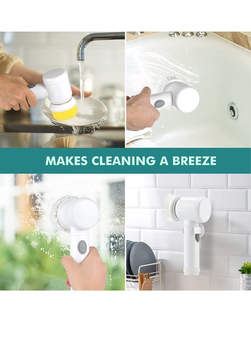 ELTRAZONE Magic Brush Electric Spin Scrubber, Electric Cleaning Brush with 3 Brush Heads,Bathroom Rechargeable Scrub Brush,Shower Scrubber for Cleaning - Image 5