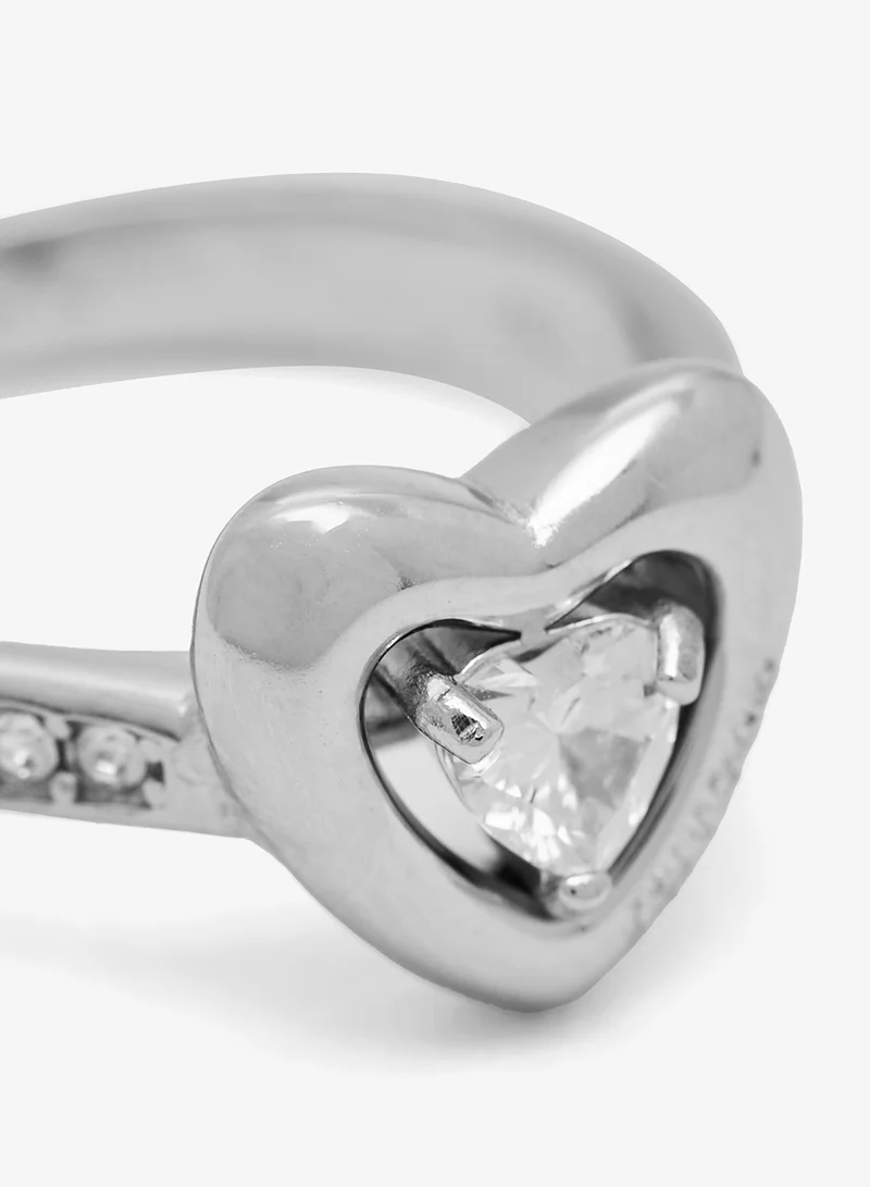 GUESS  Crystal Heart Solitaire Ring for Women | Best Price UAE