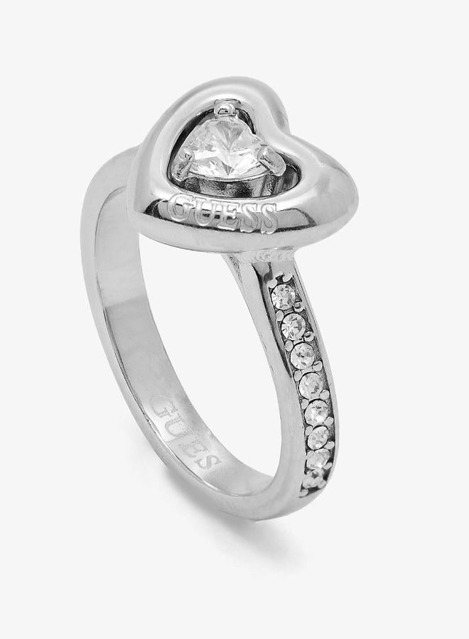 GUESS Crystal Heart Solitaire Ring - Image 4
