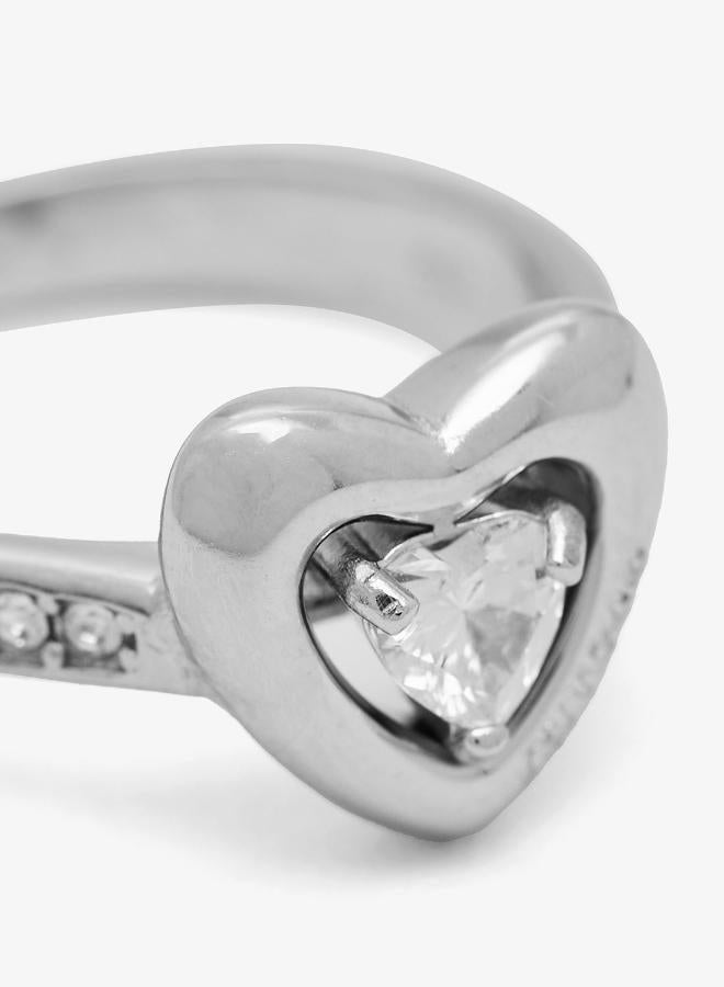 GUESS Crystal Heart Solitaire Ring - Image 5