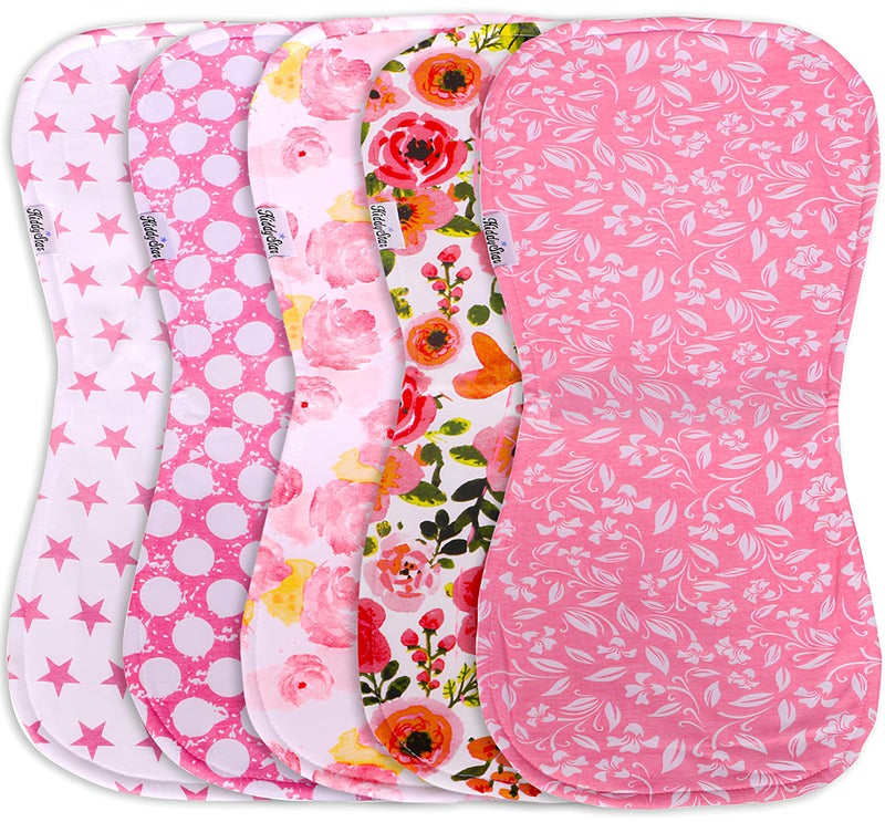 KiddyStar 5-Pack Organic Cotton Burp Cloths â€“ Large, Ultra-Soft 3-Layer Towels for Burping, Shoulder & Hand Use, Highly Absorbent - Image 1