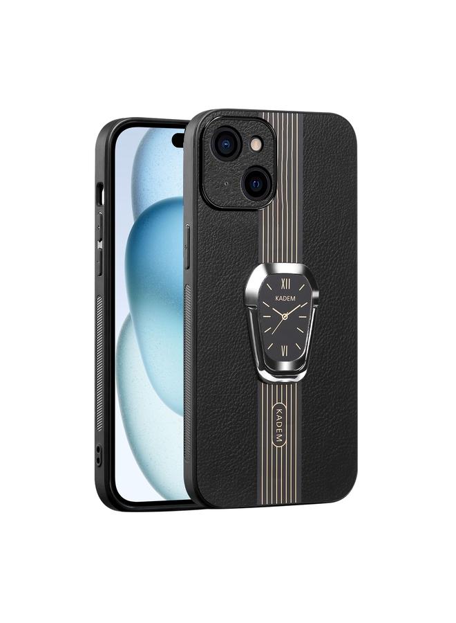 اس-توب جراب خلفي مغناطيسي من جلد الليتشي لهاتف iPhone 15 Plus مع حامل - Image 1