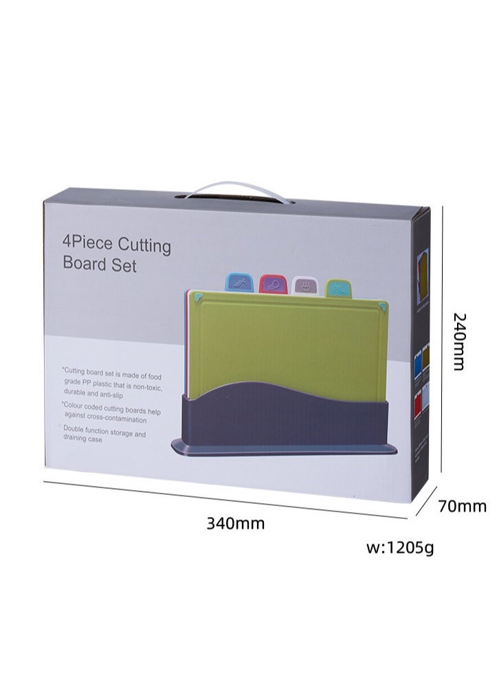 Four Color Categorized Cutting Board Set,  Dishwasher Safe