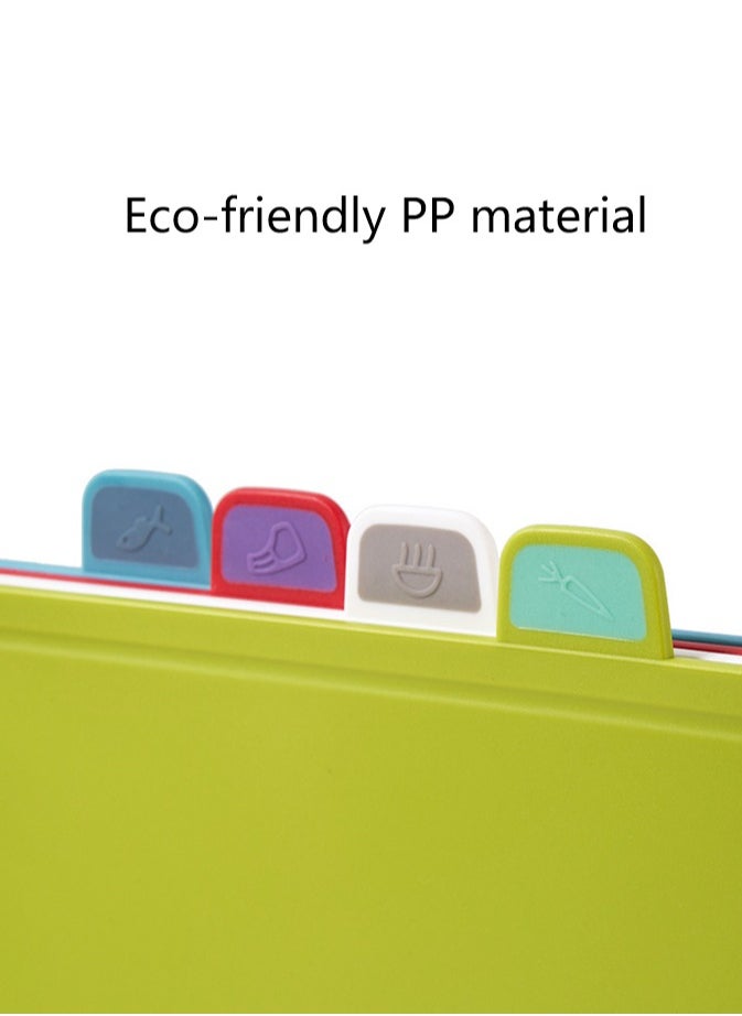 Four Color Categorized Cutting Board Set,  Dishwasher Safe