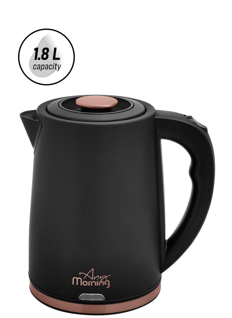 Any Morning Stainless Steel Hot Water Kettle 1.8L, Water Boiler 61oz, Kettle with Auto Shut Off, Boil Dry Protection, Cordless Electric Tea Kettle, 360 Swivel Base, 1500W - DE231801  - Image 2