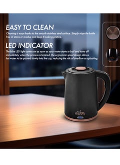 Any Morning Stainless Steel Hot Water Kettle 1.8L, Water Boiler 61oz, Kettle with Auto Shut Off, Boil Dry Protection, Cordless Electric Tea Kettle, 360 Swivel Base, 1500W - DE231801  - Image 5