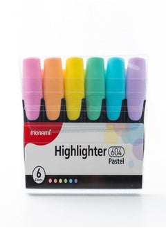 Monami 6-Pack Fluorescent Markers – Bold & Vivid Colors, Wide Chisel Tip for Various Line Thicknesses, Green, Yellow, Orange, Pink, Purple, Bright Blue  - Image 5
