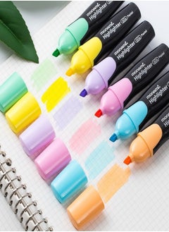 Monami 6-Pack Fluorescent Markers – Bold & Vivid Colors, Wide Chisel Tip for Various Line Thicknesses, Green, Yellow, Orange, Pink, Purple, Bright Blue  - Image 2