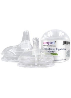 Straw And Sippy Cup Transitional Nipples Set Of 2 With Nipple Storage Case Compatible With Comotomo Baby Bottles 5 Oz And 8 Oz