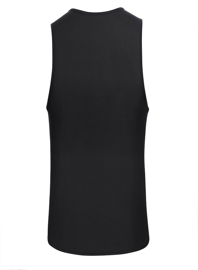 CORATED Men Sauna Vest Sweat Waist Trainer Zipper Hot Neoprene Tank Top Corset Compression Body Shaper Sauna Shirt Workout (Blackzip,M) - Image 5