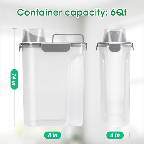 TBMax Rice Container 10 Lbs, Cereal Container Oatmeal Storage, Airtight Food Dispenser with Easy-pouring Spout & Handy Cup for Flour Grain Beans, Pet Dog Cat Bird Food Storage Container - Image 5
