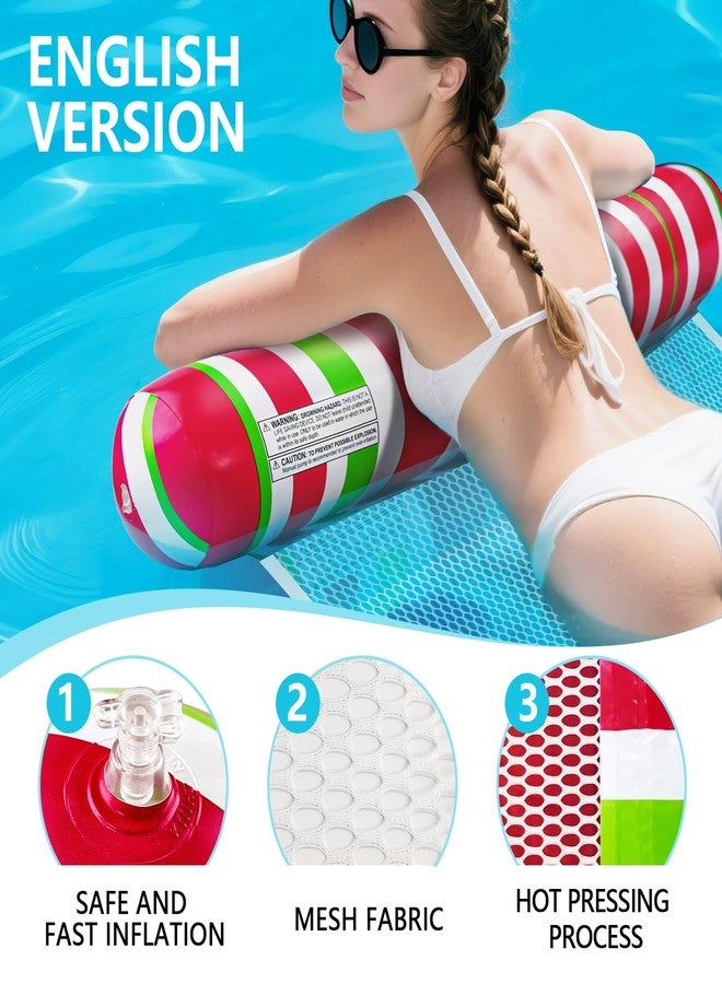 Meegoo 4 Pack Pool Floats for Adults, Meegoo Inflatable Water Hammock with Mesh, Adult Pool Float up to 220 lbs, 4-in-1 Float for Pool, Lake, Beach Party - Image 3