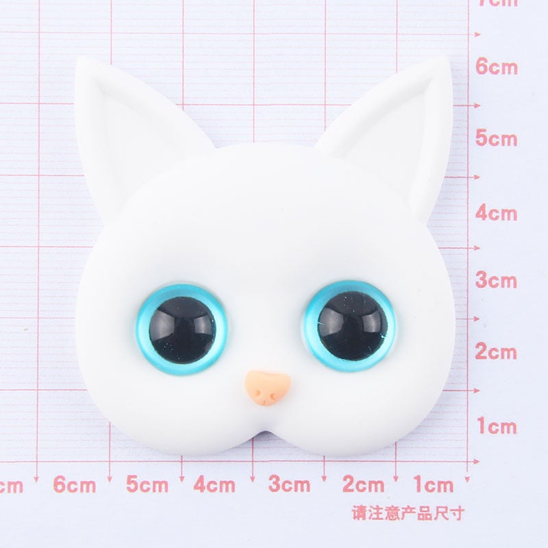 New Black Cat White Cat Resin Cream Glue Phone Case Head Rope Hair Card Jewelry diy Wholesale Water Cup Sticker Stationery Box White cat head