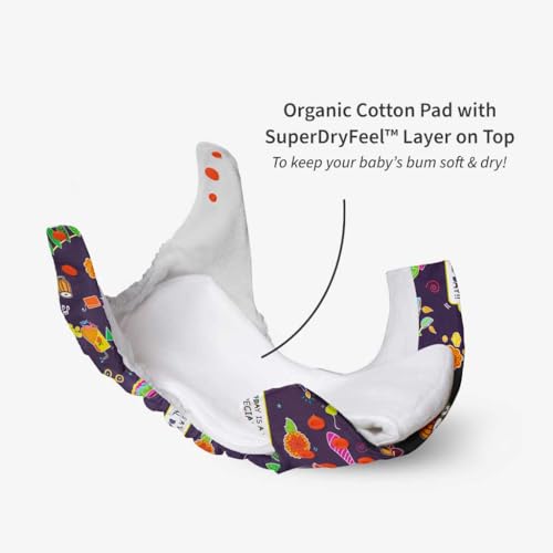 SuperBottoms Cloth Diapers for babies - Cloth Diaper Combo Pack of 2 Freesize UNO| Reusable Cloth Diapers for babies 3M to 3Y | With 2 organic cotton inserts/pads - Image 4