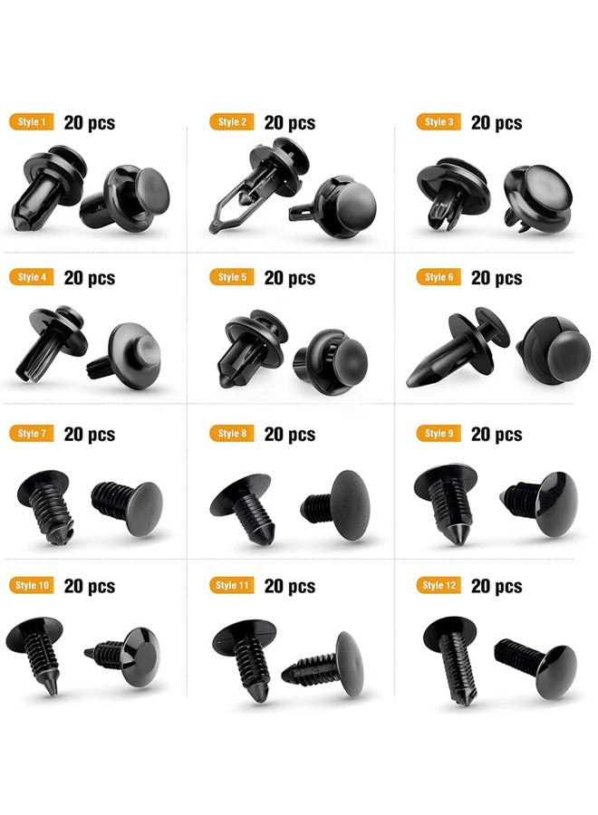 Beauenty 240PCS Bumper Retainer Clips Car Plastic Rivets Fasteners Push Retainer Kit Most Popular Sizes Auto Push Pin Rivets Set -Door Trim Panel Fender Clips for Honda Chrysler GM Ford Toyota - Image 4