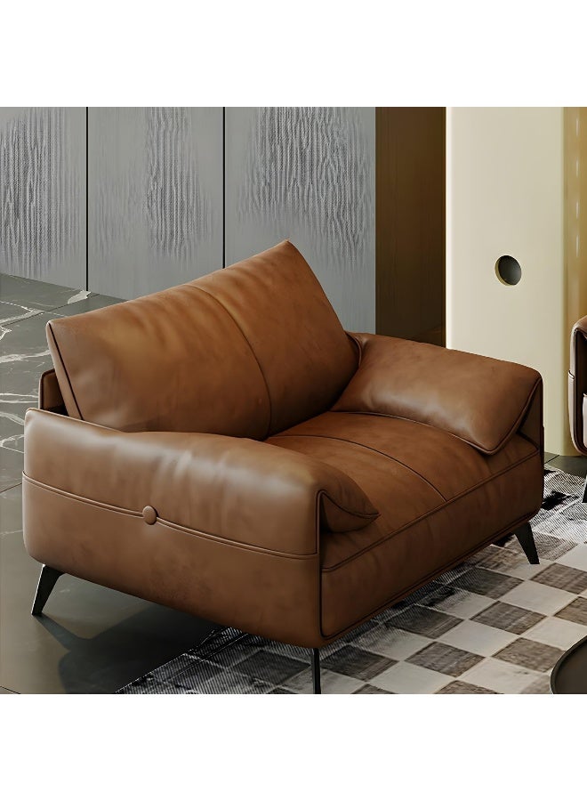Comfynest Comfynest Brown Faux Leather Modern Sofa With Pillow Top Arm And Tear Resistant  - Image 3