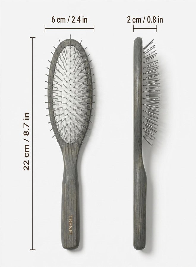 TRENFI Wooden Hair Brush, Anti-Static Paddle for Frizz-Free Styling - Image 3