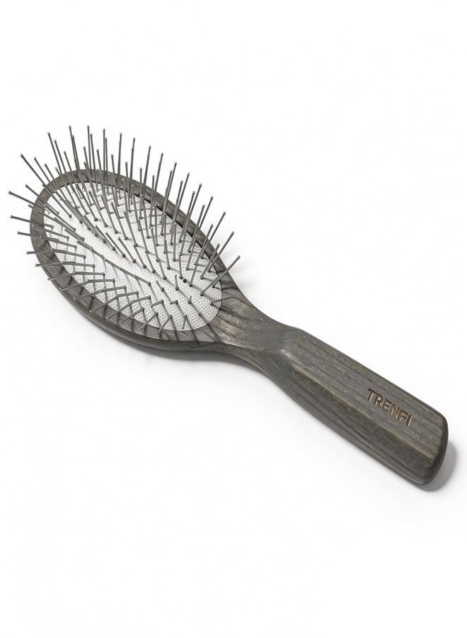 TRENFI Wooden Hair Brush, Anti-Static Paddle for Frizz-Free Styling - Image 1