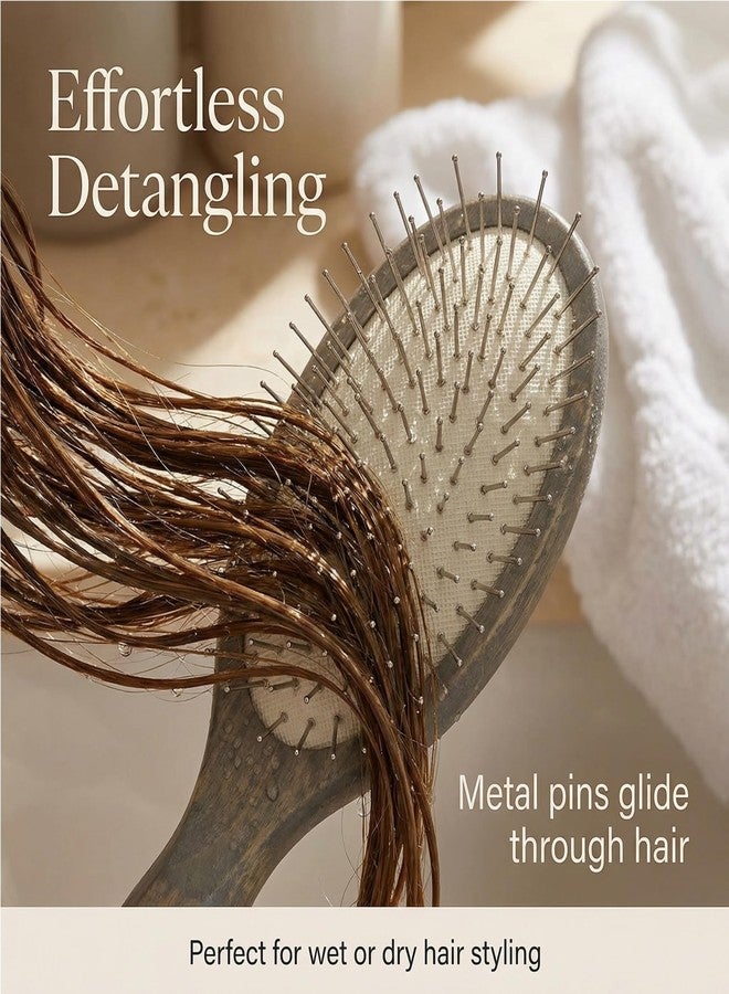 TRENFI Wooden Hair Brush, Anti-Static Paddle for Frizz-Free Styling - Image 4