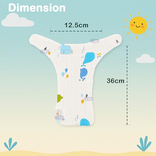 Koochie-Koo Pack of 2 Muslin Langot Diaper for Newborn Baby 500 GSM Reusable & Washable Nappy Pants Soft Cotton Diapers for 8-12 Months Boys Girls Breathable Potty Training Pants Rash-Free Large Size - Image 3