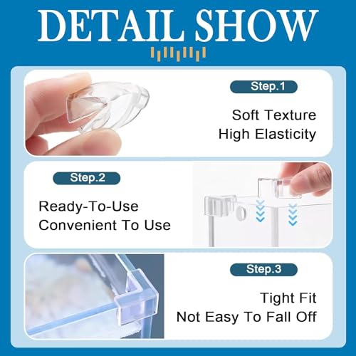 VAYINATO® 4pcs Clear, Durable Fish Tank Corner Protector, Transparent Triangle Anti-Collision Protective Cover - Enhance Your Aquarium's Safety & Aesthetics (8mm) by Petzlifewolrld - Image 2