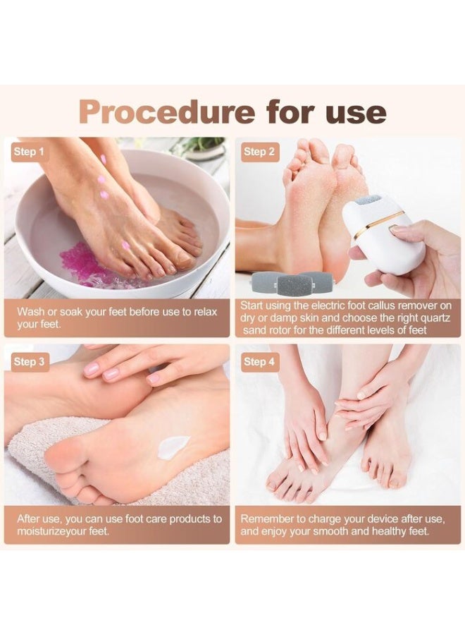 مبرد قدم كهربائي قابل لاعادة الشحن لازالة البشرة الجافة والصلبة وسرعتين للعناية بالقدم - Image 5