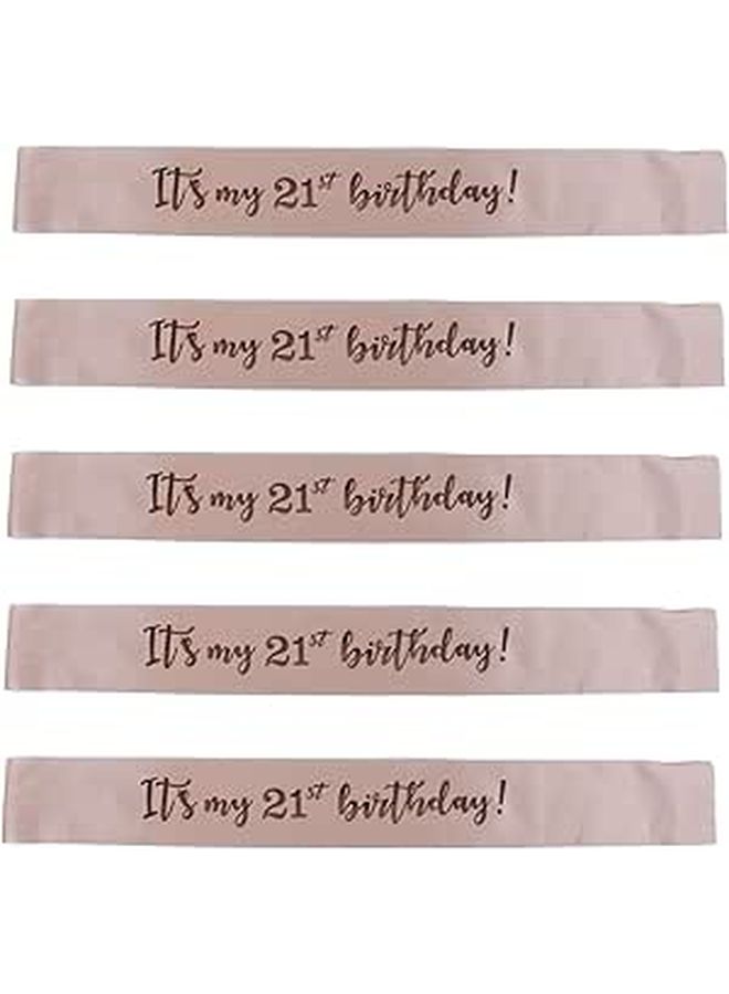 5 Pcs 21st Birthday Crowns and Sashes for Women Party Decor Prop - Image 1