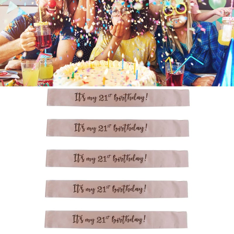 5 Pcs 21st Birthday Crowns and Sashes for Women Party Decor Prop - Image 5