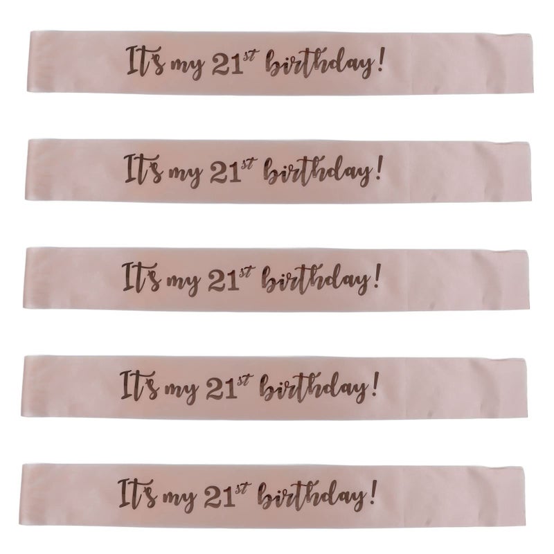 5 Pcs 21st Birthday Crowns and Sashes for Women Party Decor Prop - Image 2
