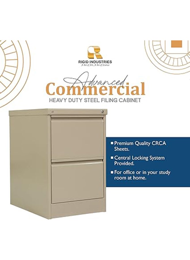 RIGID Steel Curved 2 Drawers Filing Cabinet Beige 73x46.5x62cm  - Image 2