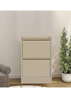 RIGID Steel Curved 2 Drawers Filing Cabinet Beige 73x46.5x62cm  - Image 1