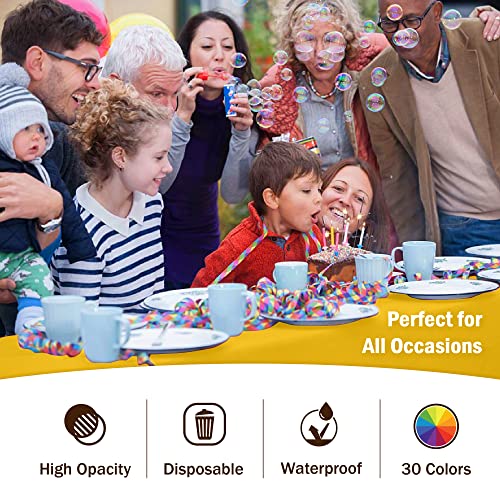 Party Solids Exquisite Party Solids 6-Pack Premium Plastic Tablecloth 54in. x 108in. Rectangle Plastic Table Cover - Yellow - Image 5