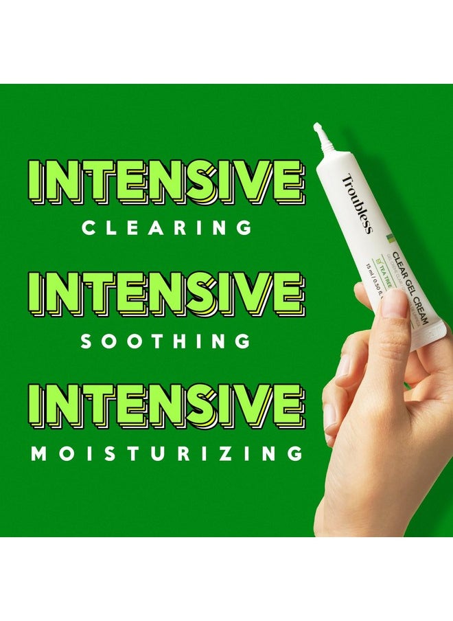 Troubless - Clear Gel Cream (0.5Fl Oz 15Ml) Acne Treatment For Face/Soothing Cream For Acne Spot With Tea Tree/Korean Skin Care - Image 1